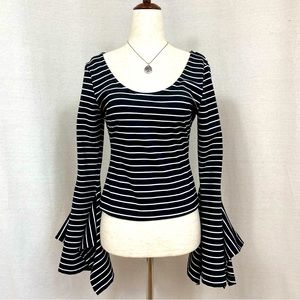 Torn By Ronny Kobo Abyss Bell Flare Strip Top